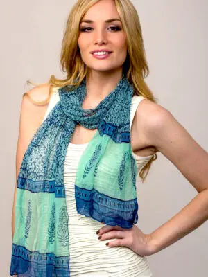 Turquoise Blue Sheela Chiffon Scarf