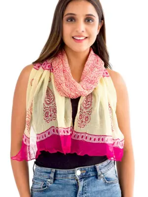 Fair Trade Peach Chiffon Scarf