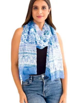 Sheela Light Blue Chiffon Scarf