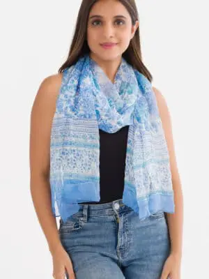 Sheela Light Blue Chiffon Scarf