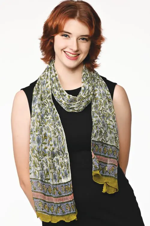 Sheela Sage Green Chiffon Scarf