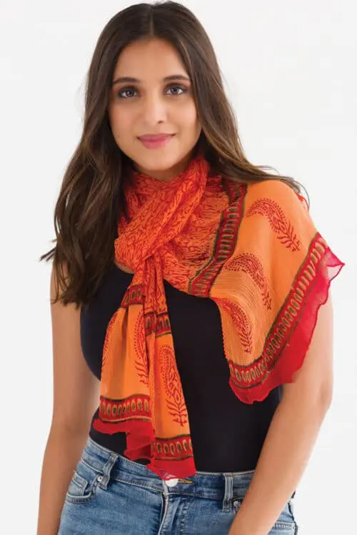 Sheela Coral Chiffon Scarf