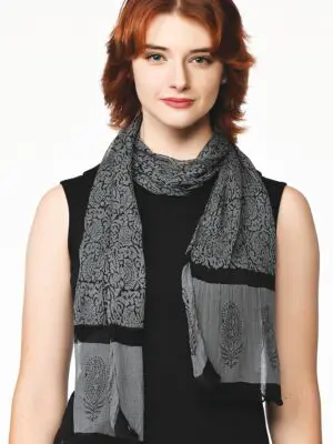 Sheela Black Chiffon Scarf