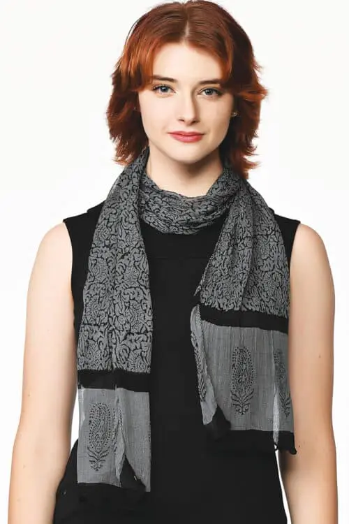 Sheela Black Chiffon Scarf
