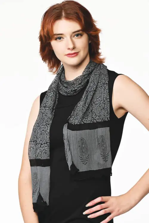 Sheela Black Chiffon Scarf
