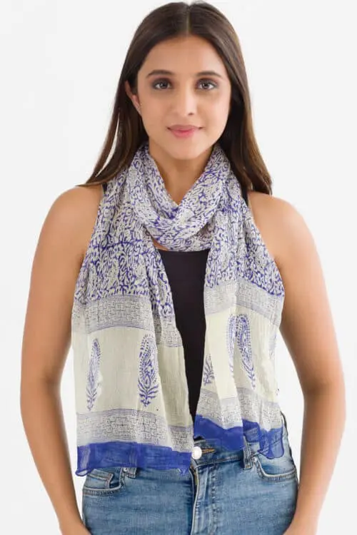Sheela Blue Chiffon Scarf