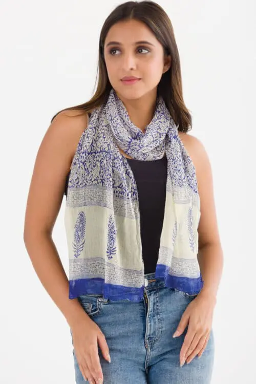 Sheela Blue Chiffon Scarf