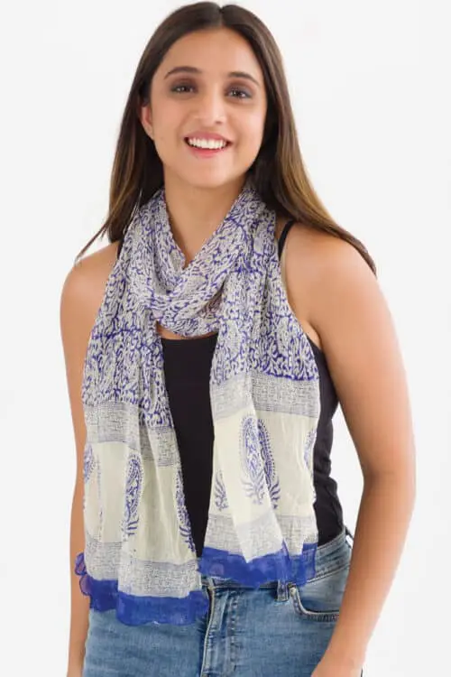 Sheela Blue Chiffon Scarf