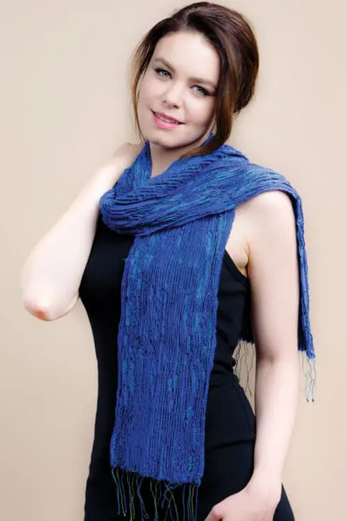 Fair Trade Periwinkle Blue Scarf in Silk and Wool