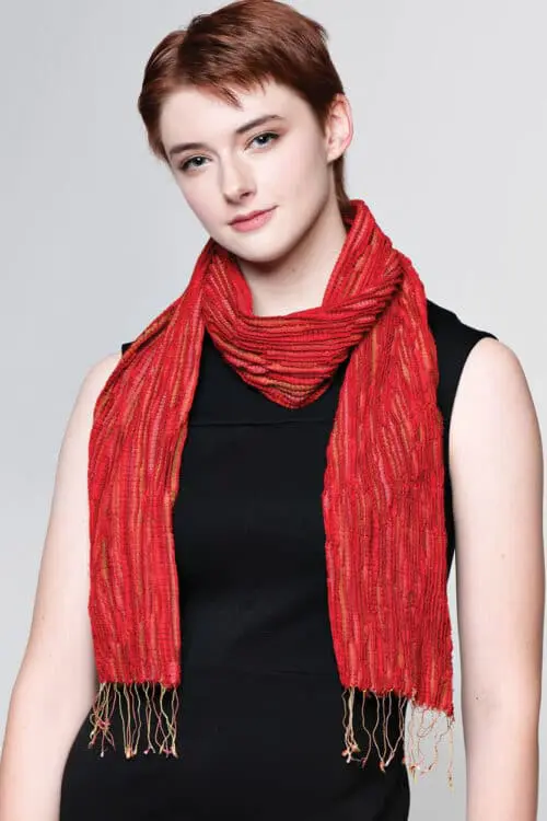 Revati Red Wool Scarf