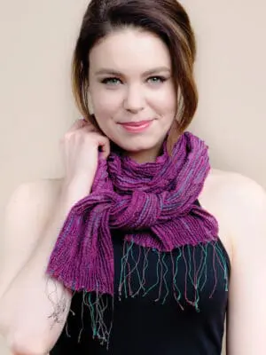 Fair Trade Fuchsia Silk Scarf from India