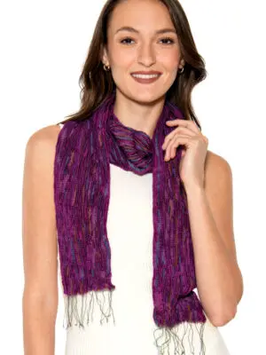 Fair Trade Fuchsia Silk Scarf from India