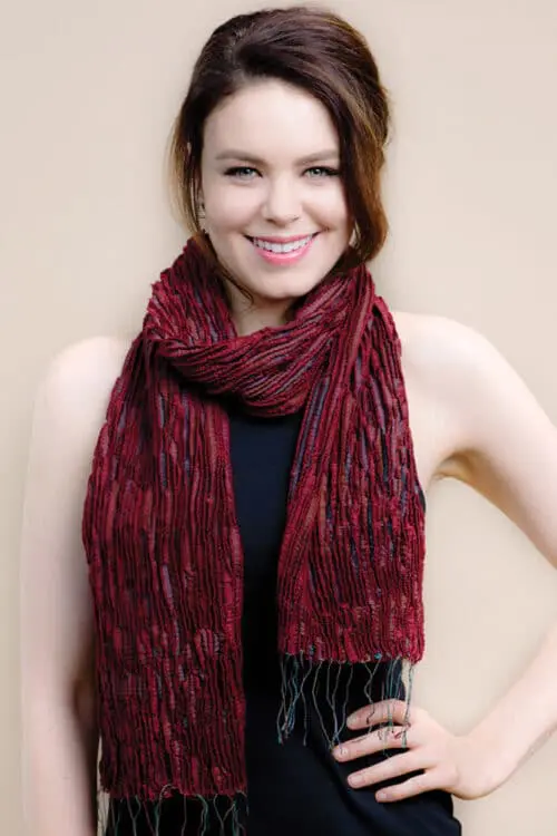 Fair Trade Burgundy Silk Scarf from India