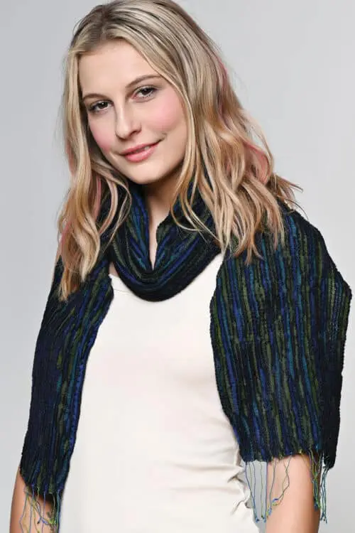 Revati Navy Blue Wool Scarf