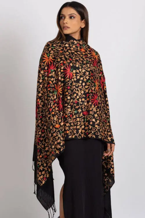 Kamal Embroidered Wool Shawl