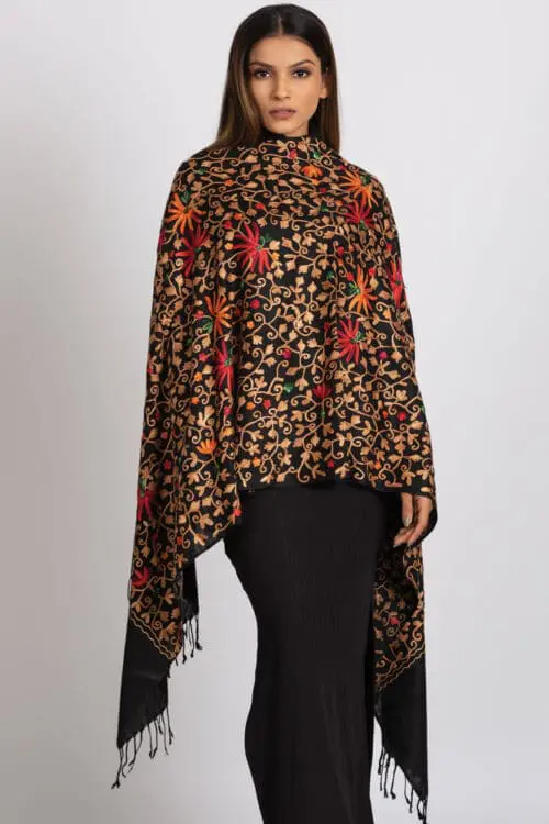 Kamal Embroidered Wool Shawl