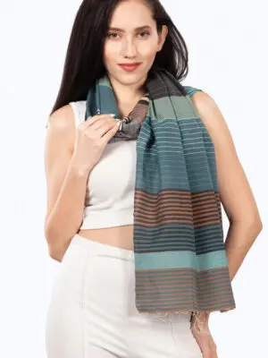 Samita Blue Stripes Scarf