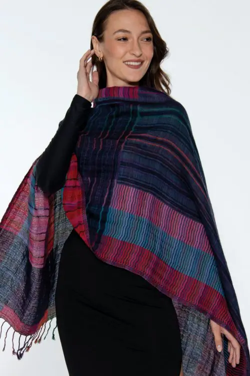 Kalya Navy Blue Wool Wrap