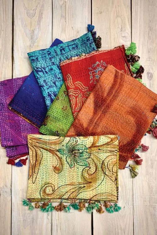 Silk Kantha Scarves