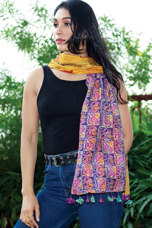 Silk Kantha Scarf