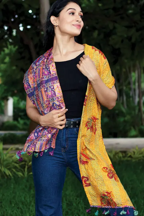 Silk Kantha Scarf