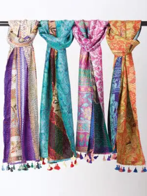 Kantha Silk Sari Scarves