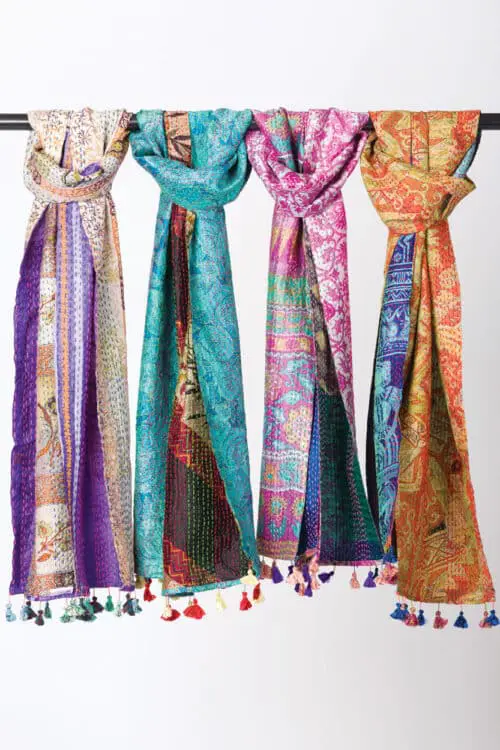 Kantha Silk Sari Scarves