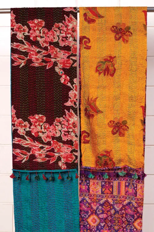 Kantha Silk Sari Scarves