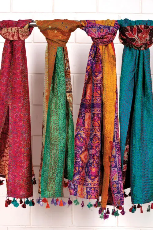 Kantha Silk Sari Scarves