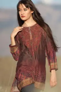 Deena Burgundy Embroidered Tunic