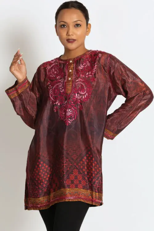 Deena Burgundy Tunic