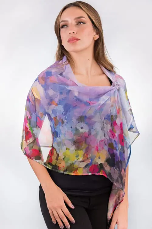 Fair Trade Lavender Floral Scarf