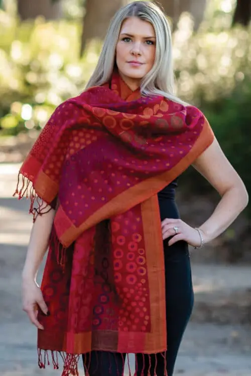 Kalya Soft Red Shawl