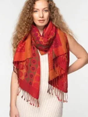 Kalya Soft Red Shawl