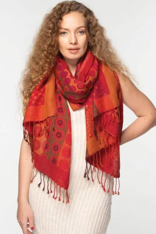 Kalya Soft Red Shawl
