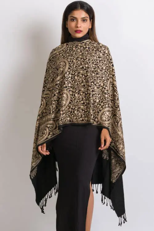 Tanaya Black Paisley Shawl
