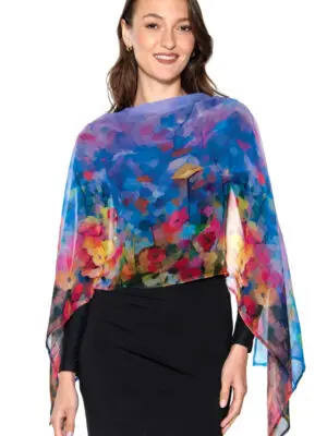Aloka Purple Floral Scarf