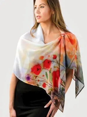 Aloka Red Poppies Scarf