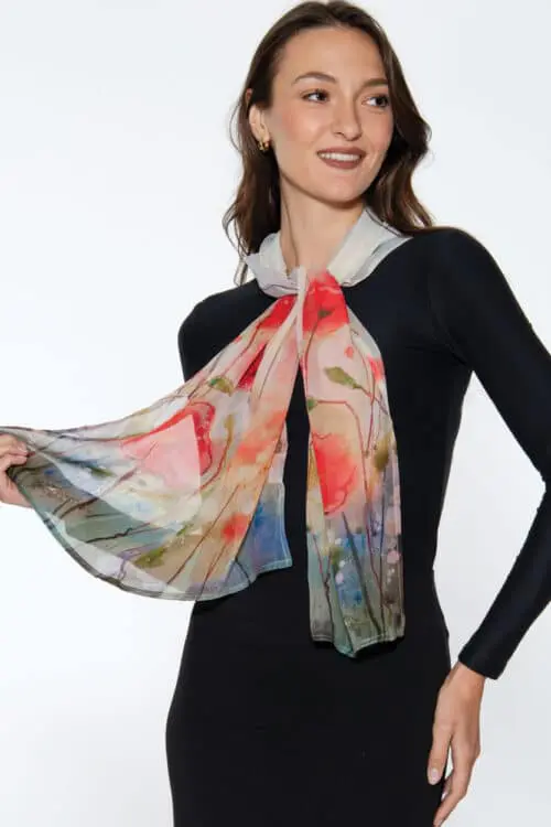 Aloka Red Poppies Scarf