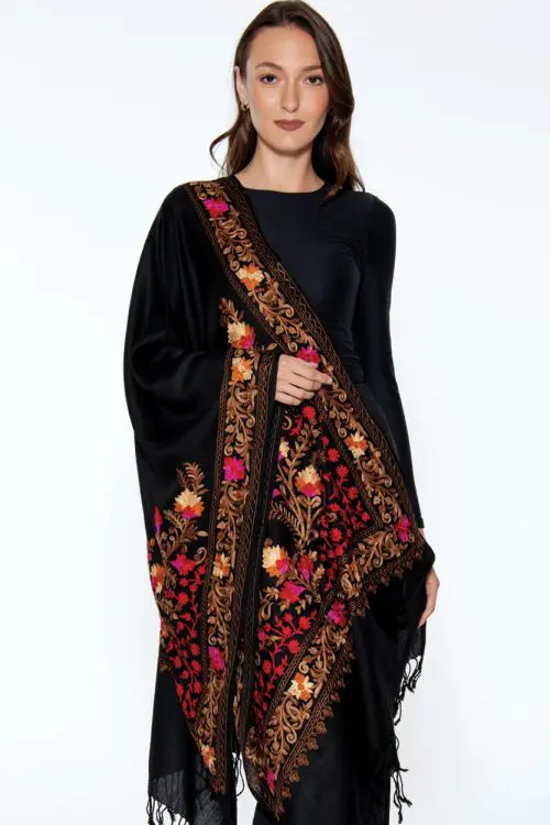 Karuna Floral Embroidered Shawl
