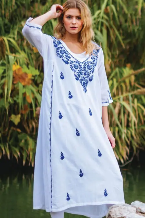 Parama Embroidered Cotton Kaftans