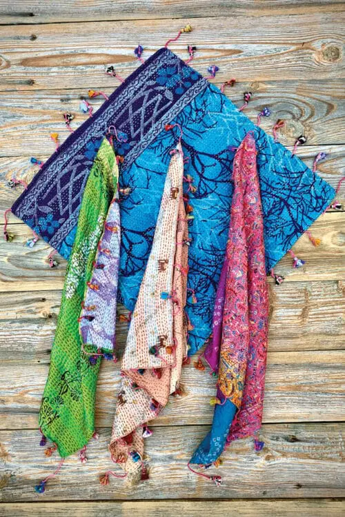 Silk Kantha Scarves