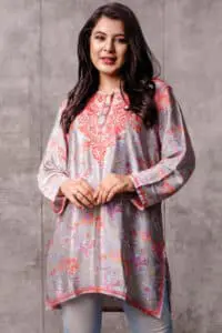 Deena Peach Embroidered Tunic