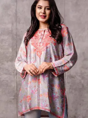 Deena Peach Embroidered Tunic