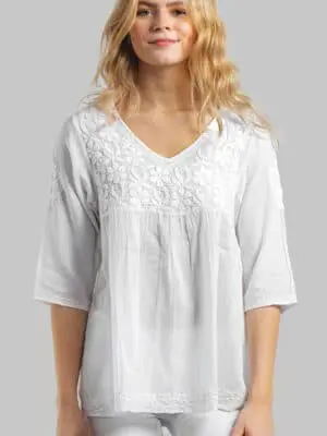 Ramani Embroidered White Top