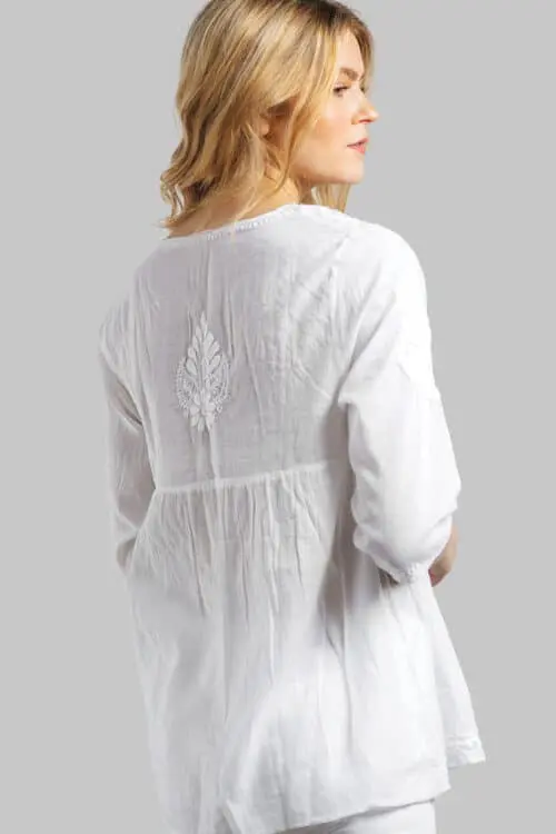 Ramani Embroidered White Top
