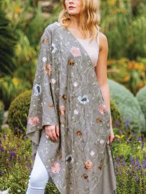 Rajika Silver Embroidered Shawl