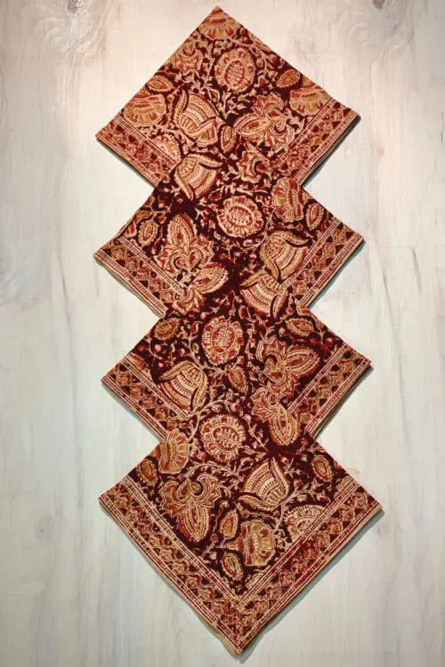 Kalamkari Red Block Printed Napkins