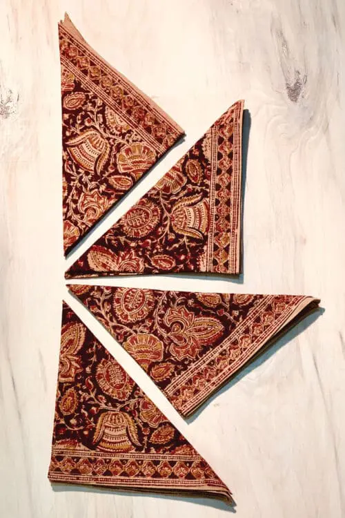 Kalamkari Red Block Printed Napkins