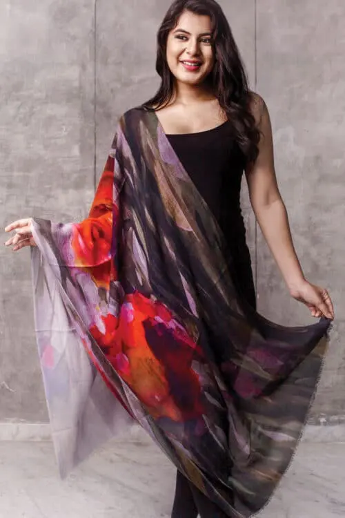 Reena Lightweight Wool Shawl
